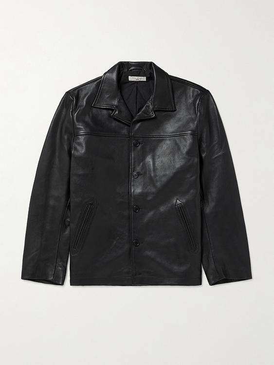 Black leather jacket from Nudie Jeans