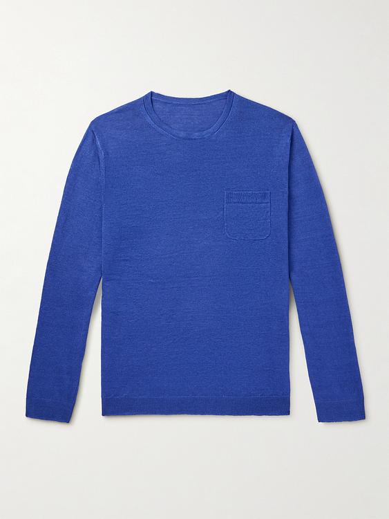 Dark blue long sleeve t-shirt from Anderson & Sheppard