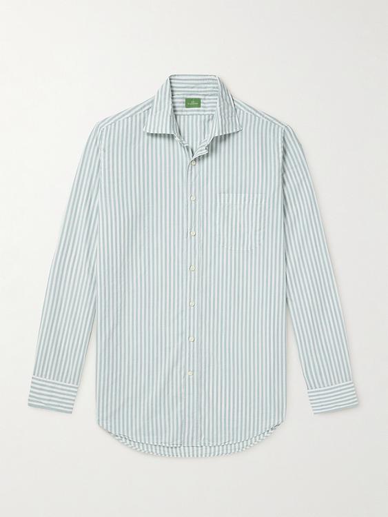 Striped grey casual shirt from Sid Mashburn