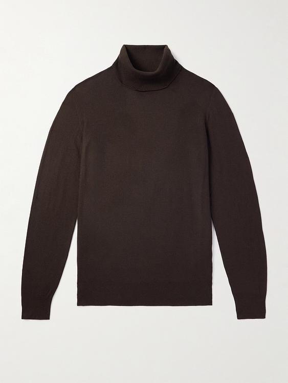 Dark brown turtleneck from Loro Piana