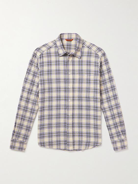 Checkered beige flannel shirt from Barena