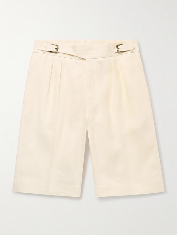 White chino shorts from Anderson & Sheppard