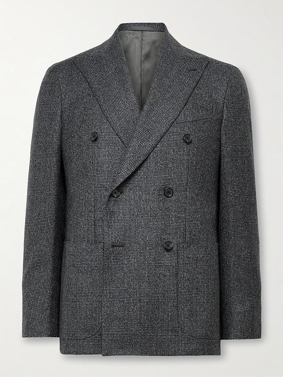 Black double-breasted suit jacket from Caruso