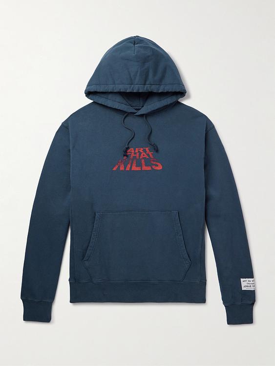 Print dark blue hooded sweatshirt from Gallery Dept.