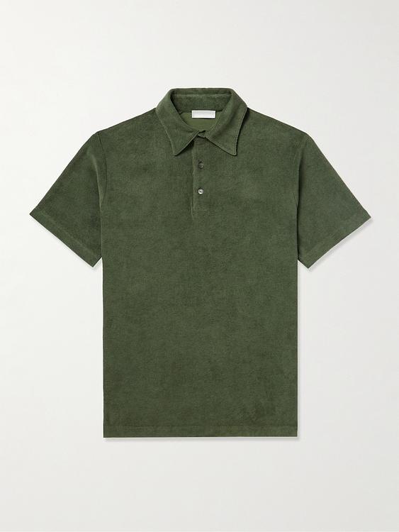 Dark green short sleeve polo shirt from Richard James