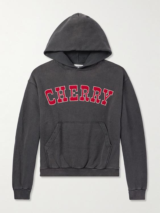 Print dark grey hooded sweatshirt from Cherry Los Angeles