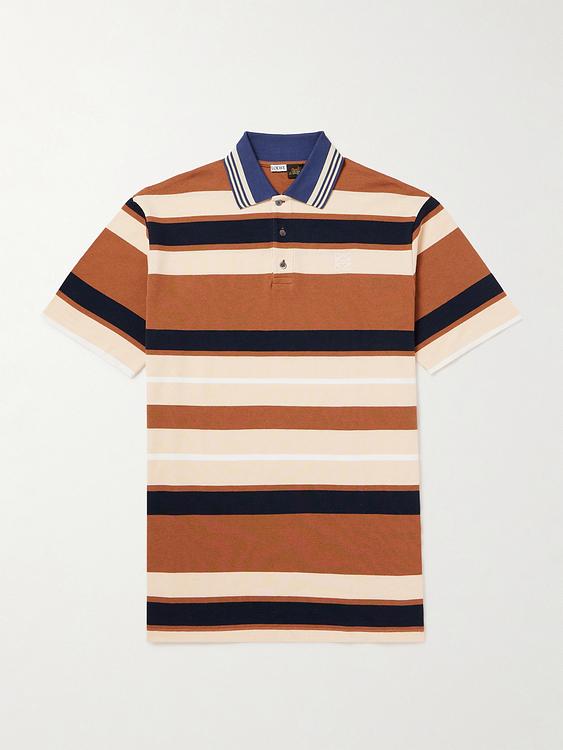 Striped multicolor short sleeve polo shirt from Loewe