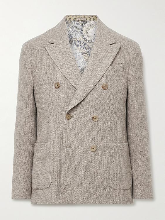 Grey double-breasted blazer from Etro