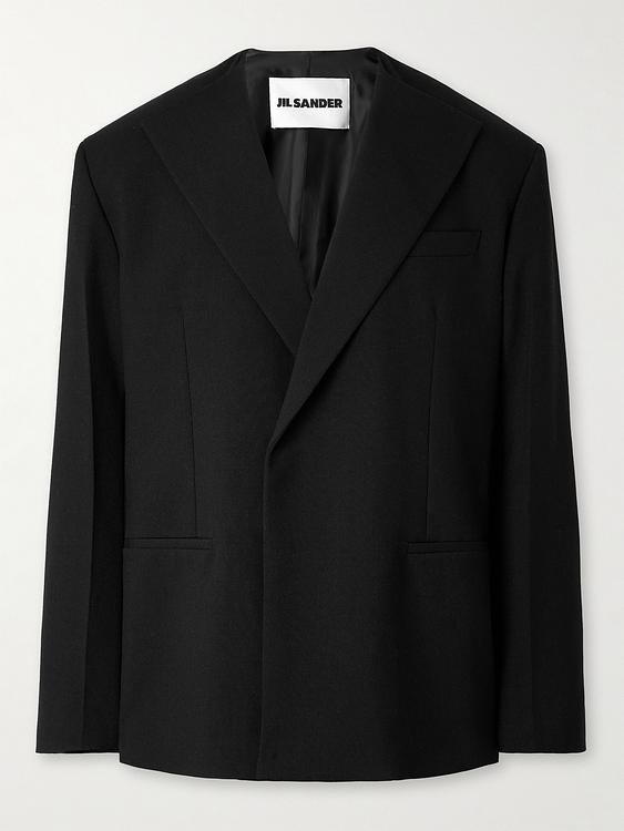 Black double-breasted blazer from Jil Sander
