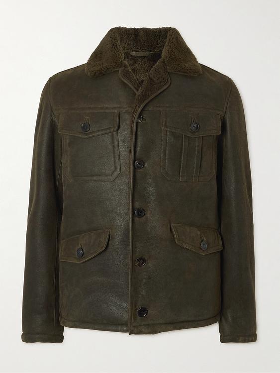 Dark green leather jacket from Etro