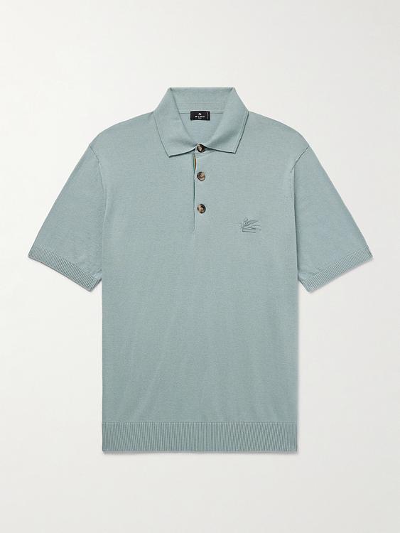 Grey short sleeve polo shirt from Etro