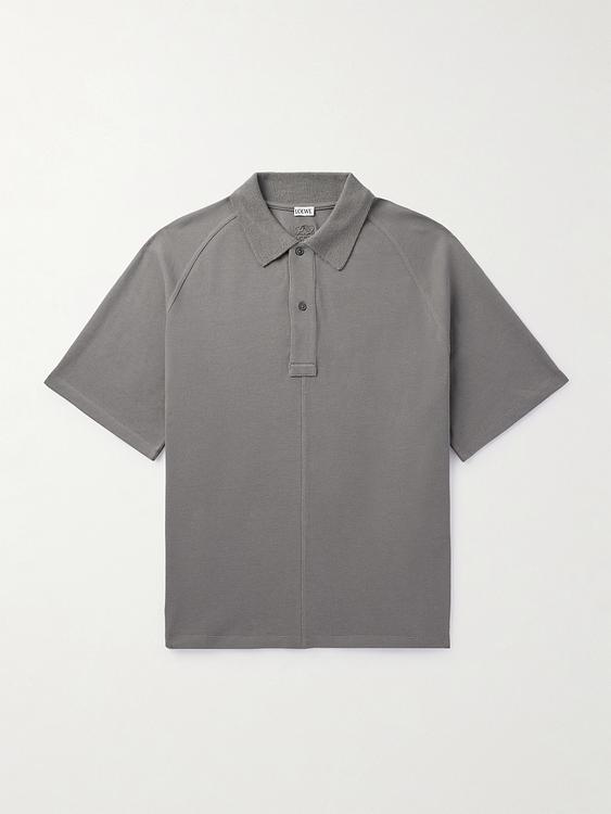 Grey short sleeve polo shirt from Loewe