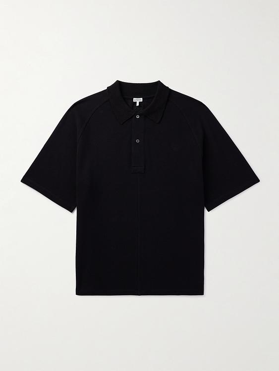 Black short sleeve polo shirt from Loewe