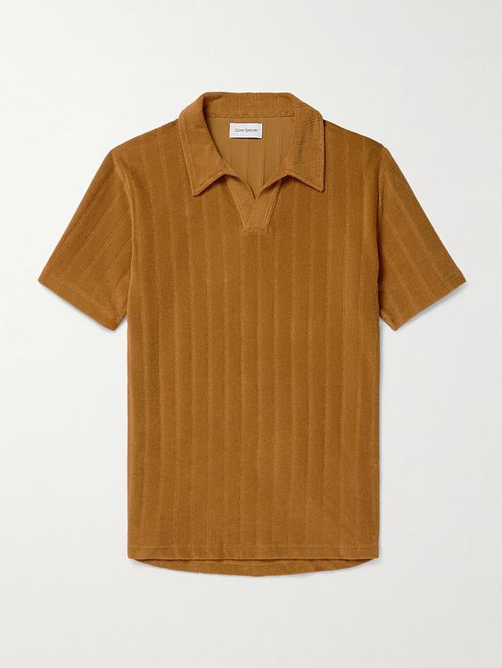 Brown short sleeve polo shirt from Oliver Spencer