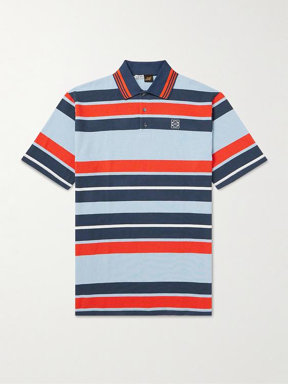 Striped multicolor short sleeve polo shirt from Loewe