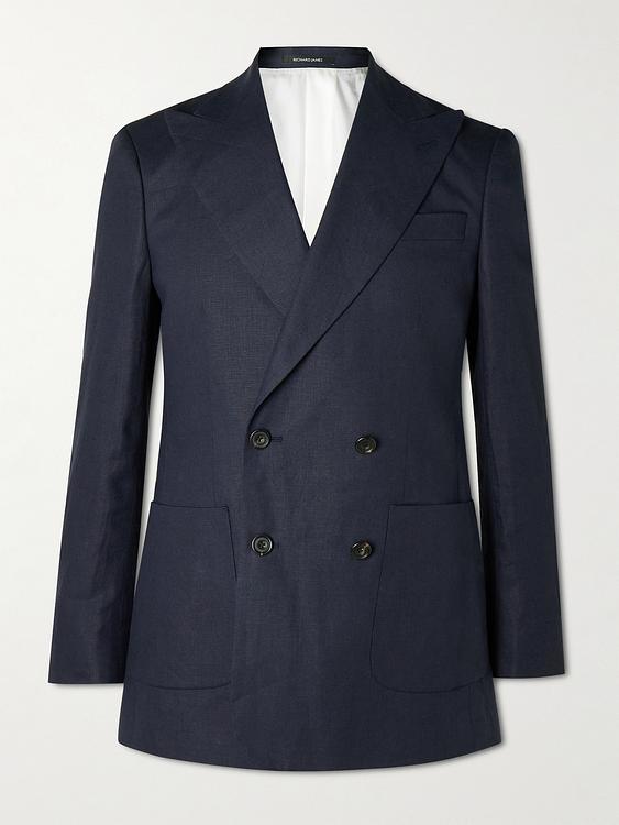 Black double-breasted suit jacket from Richard James