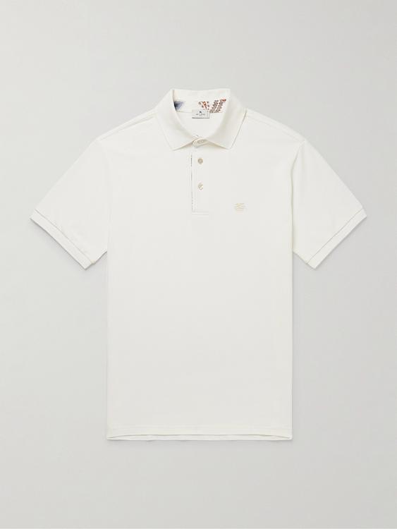 White short sleeve polo shirt from Etro