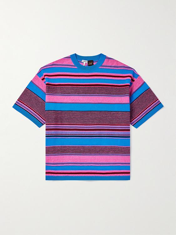 Striped multicolor short sleeve polo shirt from Loewe