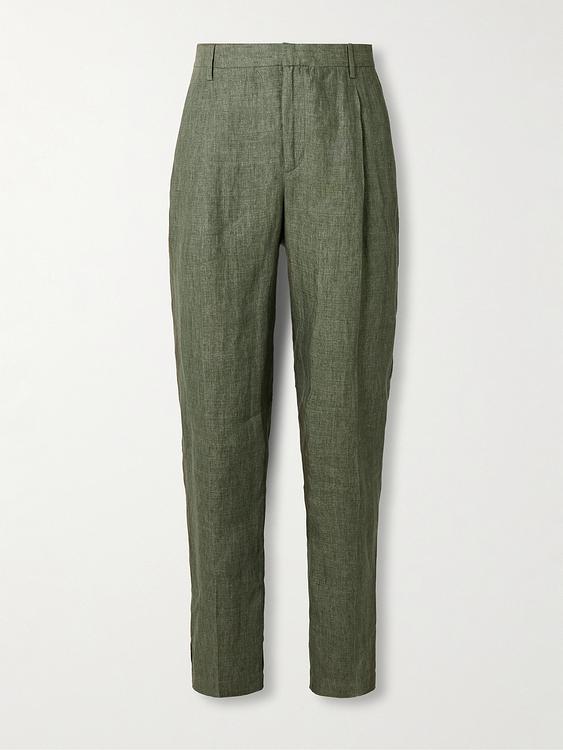 Dark green suit trousers from Sunspel