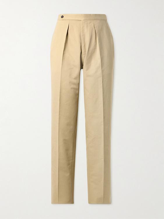 Taupe suit trousers from Drake's