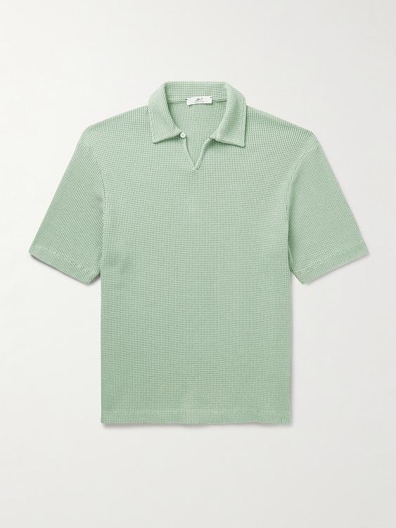Beige short sleeve polo shirt from Mr P.