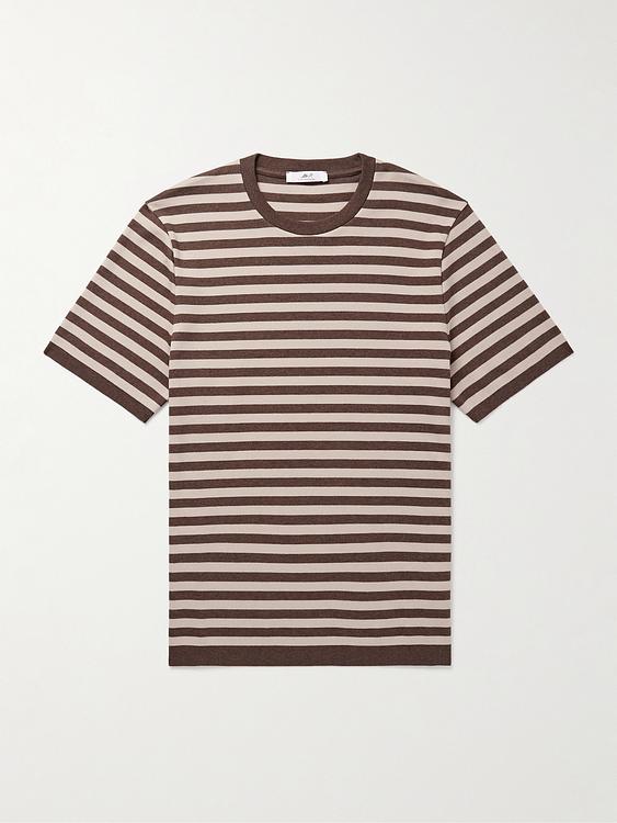 Striped dark brown t-shirt from Mr P.