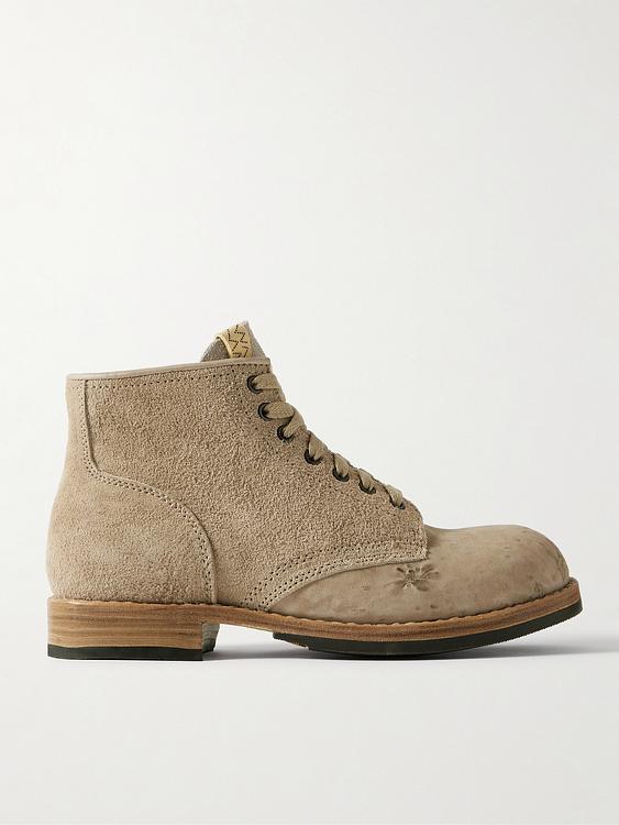 Taupe lace-up boots from Visvim
