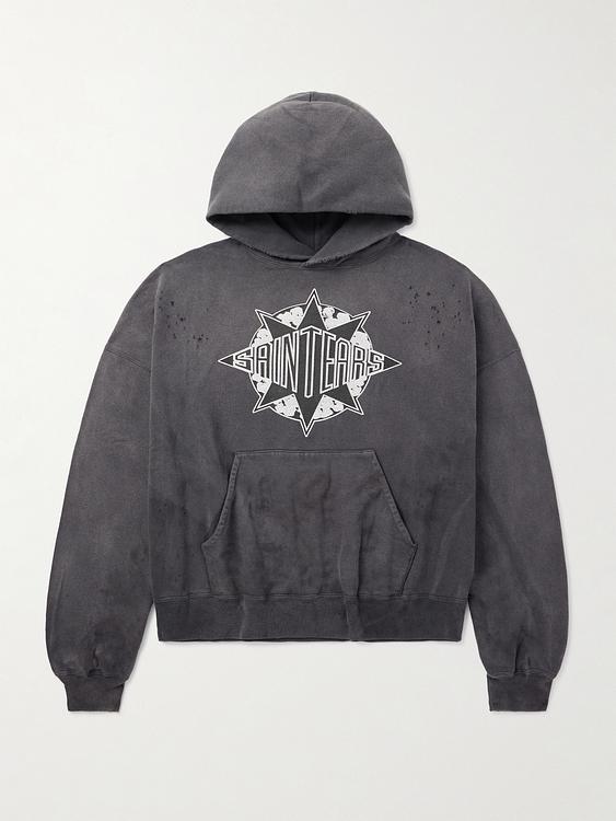 Print dark grey hooded sweatshirt from Saint Mxxxxxx