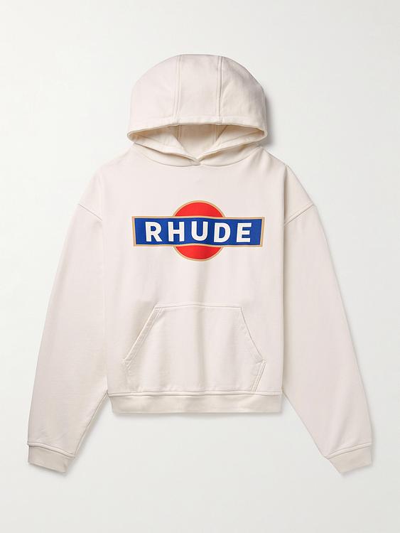 Print white hooded sweatshirt from Rhude
