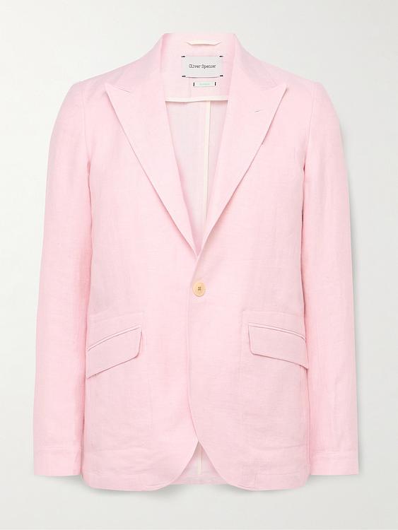 Light pink suit jacket from Oliver Spencer