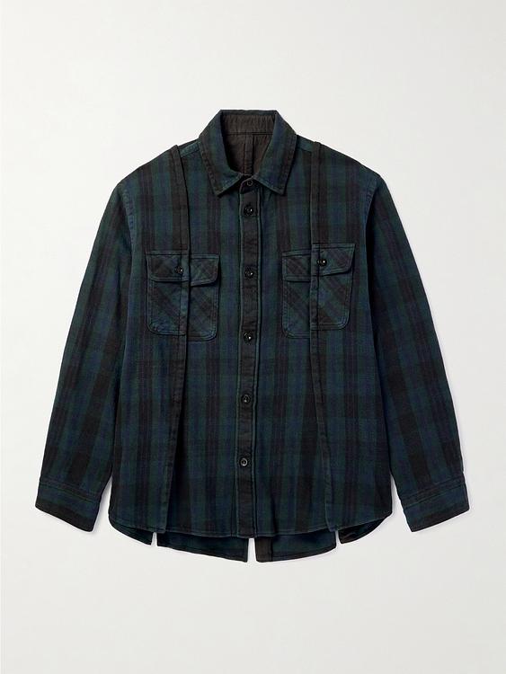 Checkered black overshirt from Sacai