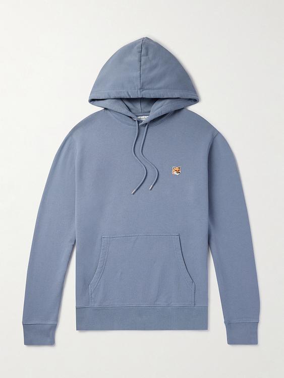 Blue hooded sweatshirt from Maison Kitsuné