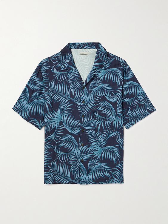 Dark blue short sleeve shirt from Onia