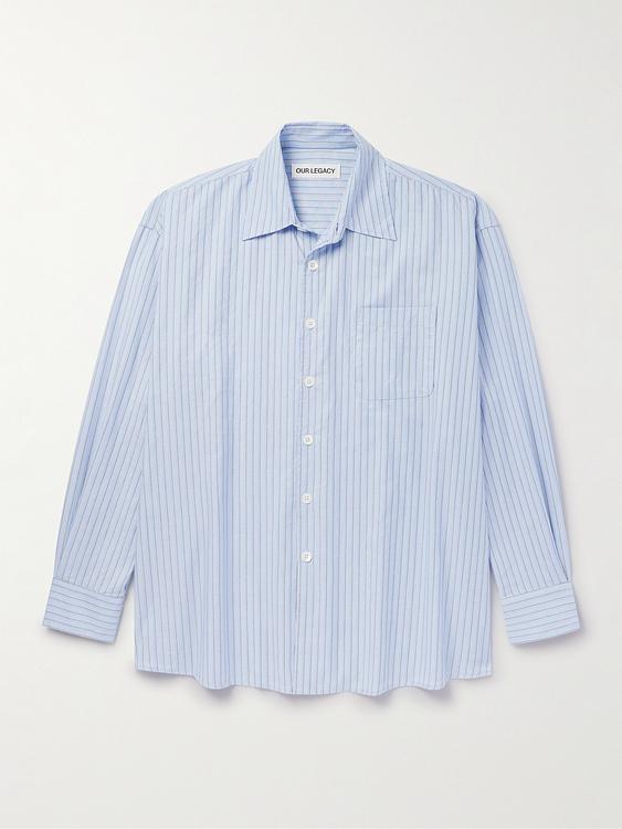 Striped light blue casual shirt from Our Legacy