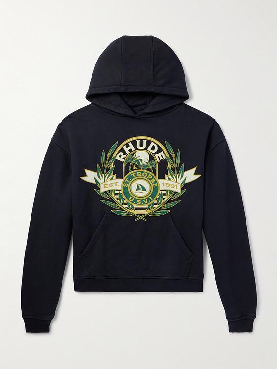 Print black hooded sweatshirt from Rhude