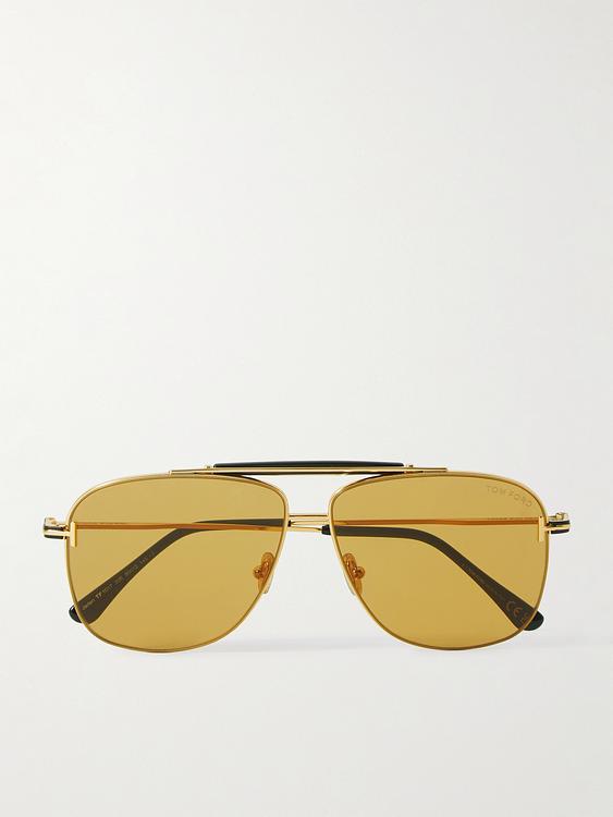Beige d-frame sunglasses from Tom Ford