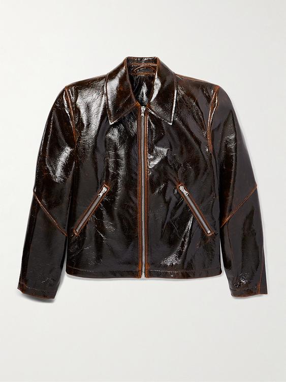Black leather jacket from Séfr