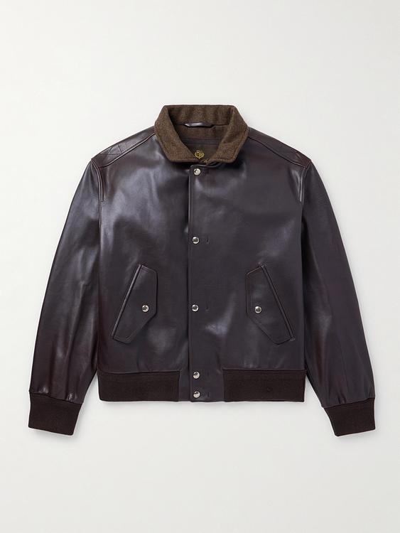 Black leather jacket from Loro Piana