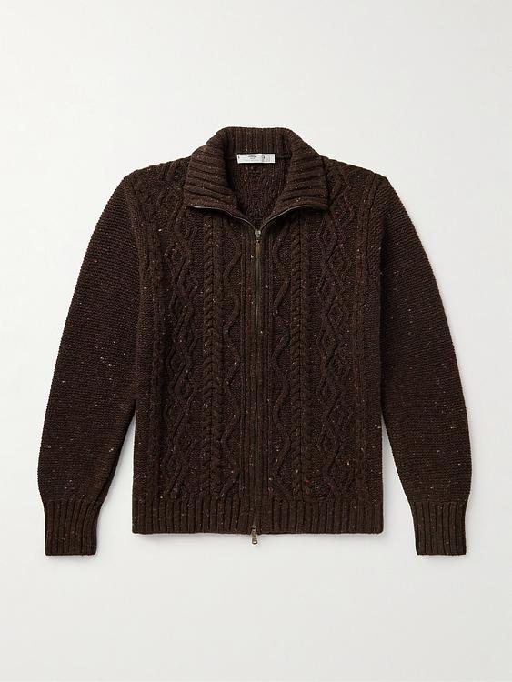 Dark brown cardigan from Inis Meáin