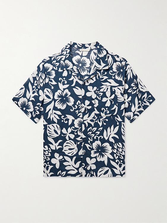 Dark blue short sleeve shirt from Onia