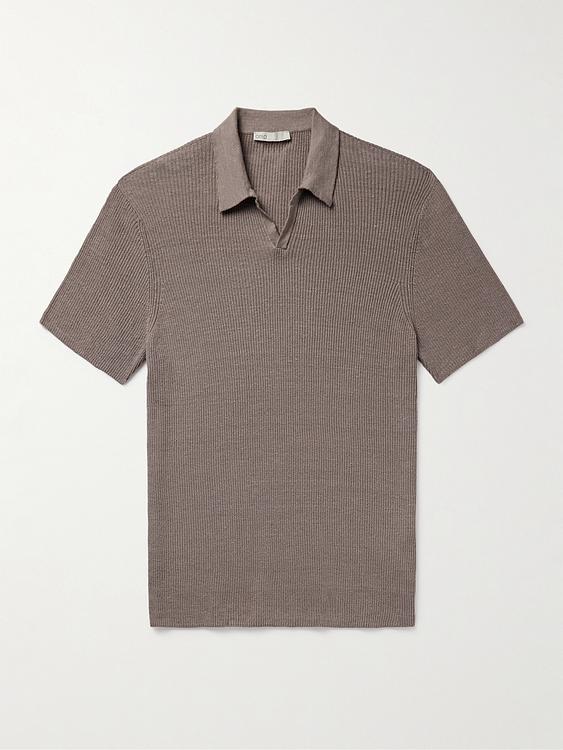 Grey short sleeve polo shirt from Onia