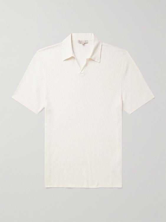 White short sleeve polo shirt from Onia