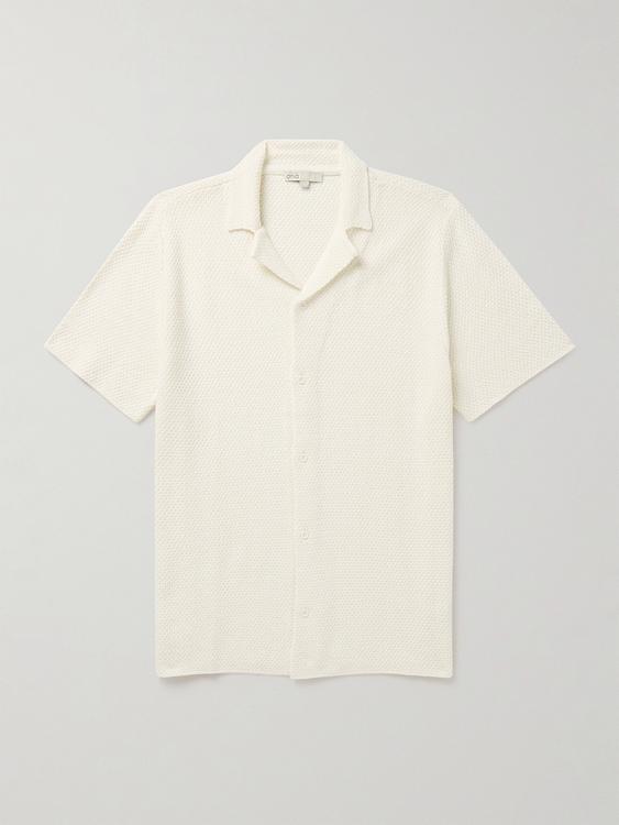White short sleeve polo shirt from Onia