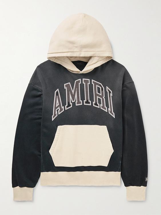 Print black hooded sweatshirt from Amiri