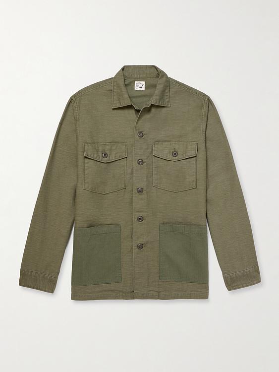 Taupe overshirt from orSlow