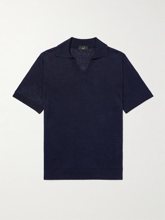 Dark blue short sleeve polo shirt from Dunhill