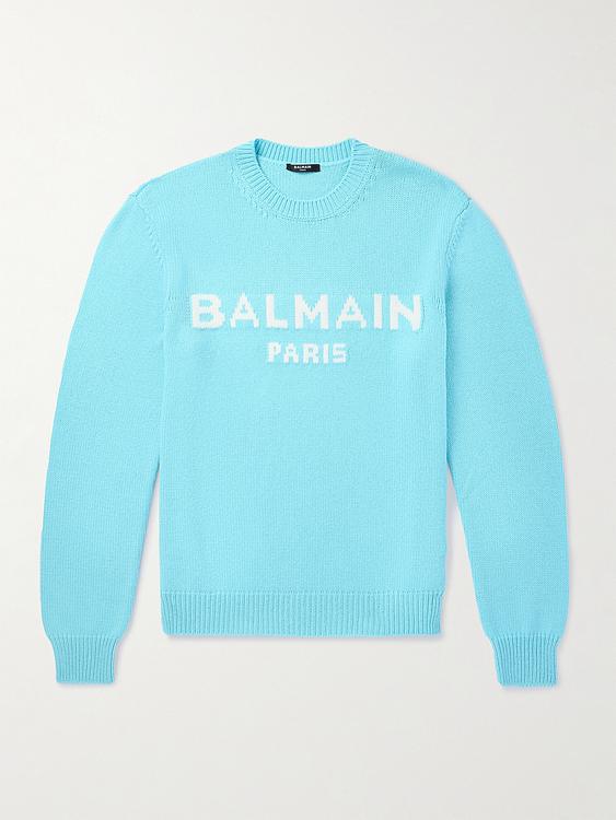 Print light blue sweatshirt from Balmain