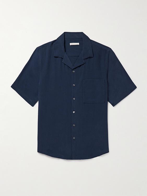 Dark blue short sleeve shirt from Onia