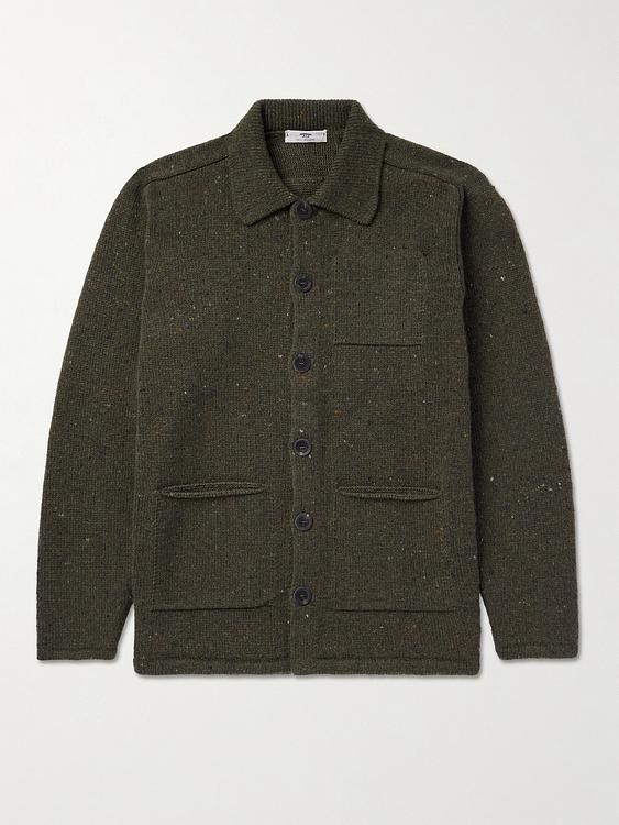 Dark green cardigan from Inis Meáin