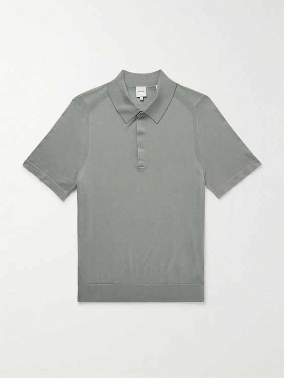 Grey short sleeve polo shirt from Paul Smith